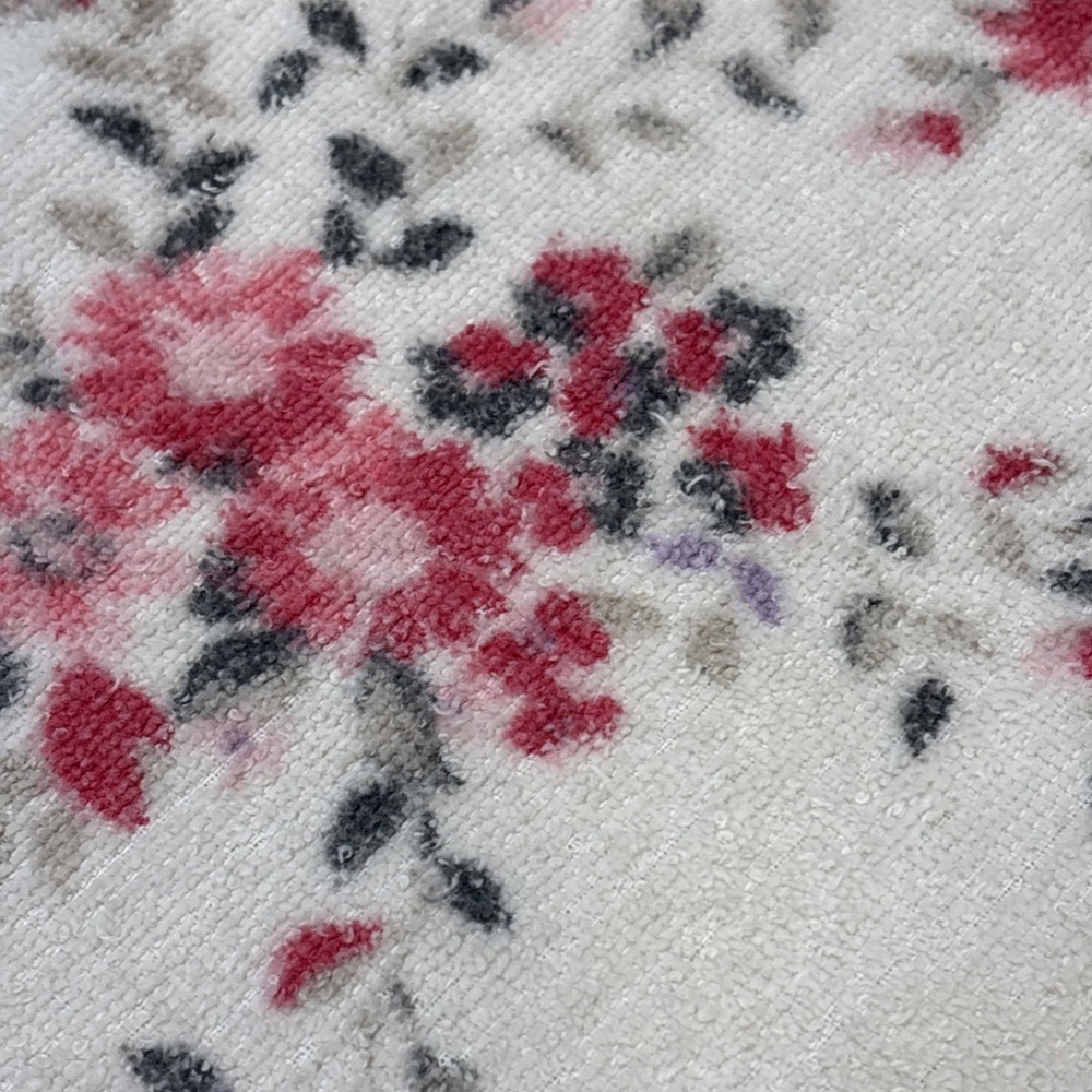 Vintage MCM Cannon Monticello Pink Florals Fringe BATH TOWEL Retro - Picture 5 of 8